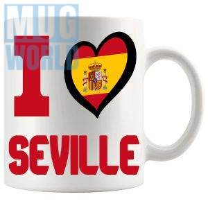 I Love Seville Mug travel gift mug for anyone who loves Seville