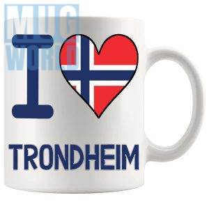 I Love Trondheim Mug travel gift mug for anyone who loves Trondheim