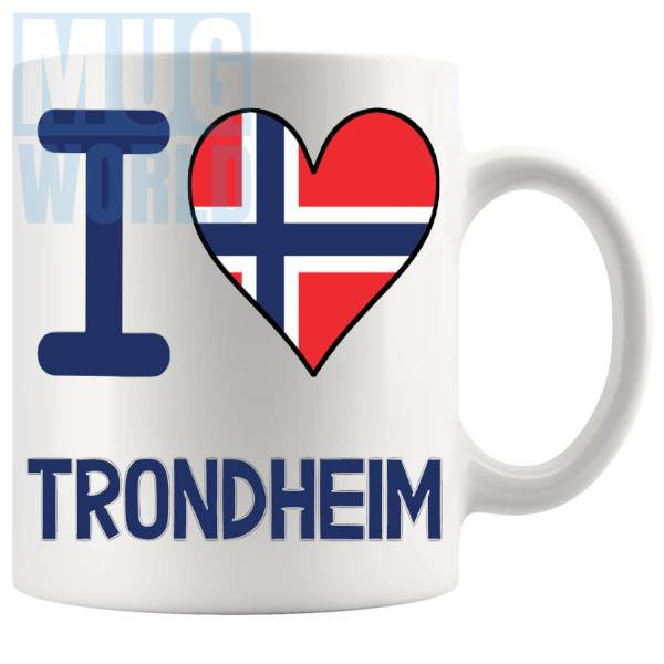 I Love Trondheim Mug travel gift mug for anyone who loves Trondheim