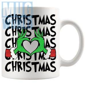 Christmas Grinch v2 Mug funny secret santa gift design on a white mug