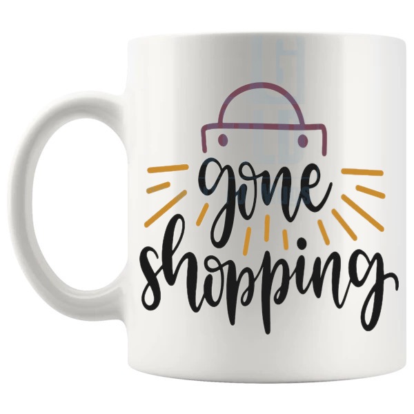 Gone Shopping Mug left handle