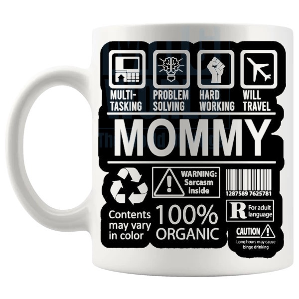 Hard Working Mommy Mug appreciation gift for mommy or busy mum shown with handle on the left
