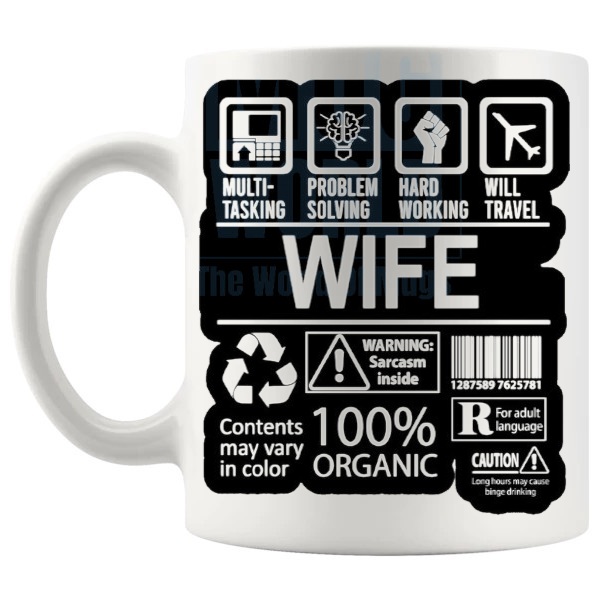 Hard Working Wife Mug appreciation gift for wife shown with handle on the left