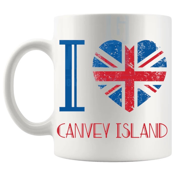 I Love Canvey Island Mug local pride gift for anyone who loves Canvey Island shown with handle on the left