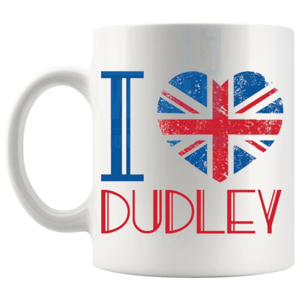 I LOVE DUDDLEY MUG left handle