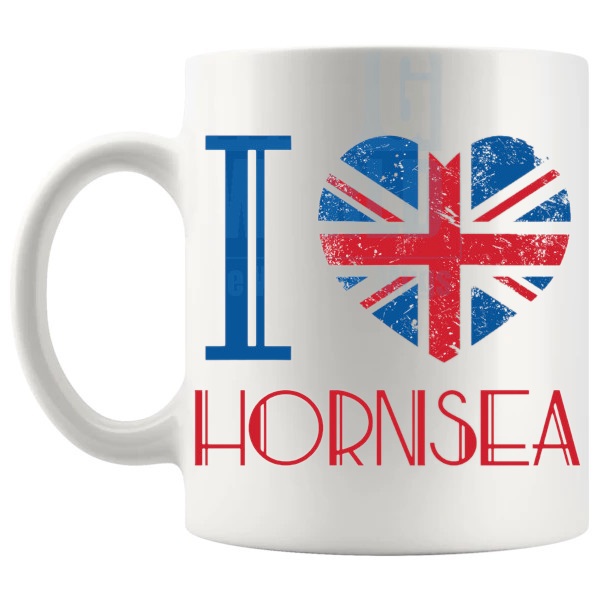I LOVE HORNSEA MUG left handle