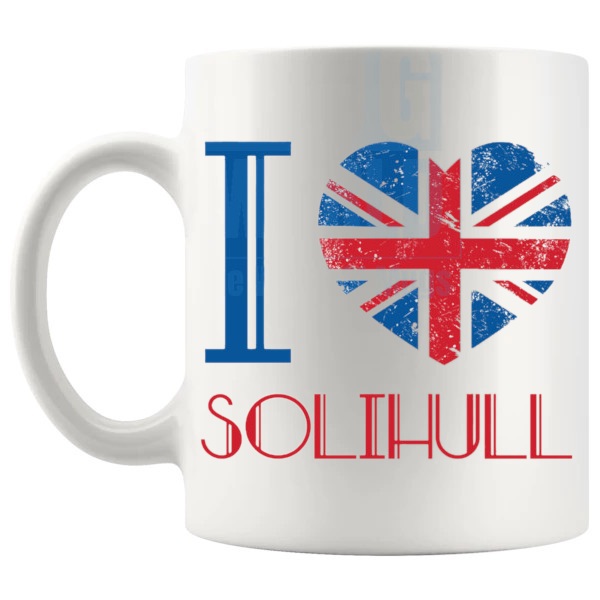 I LOVE SOLIHULL MUG left handle