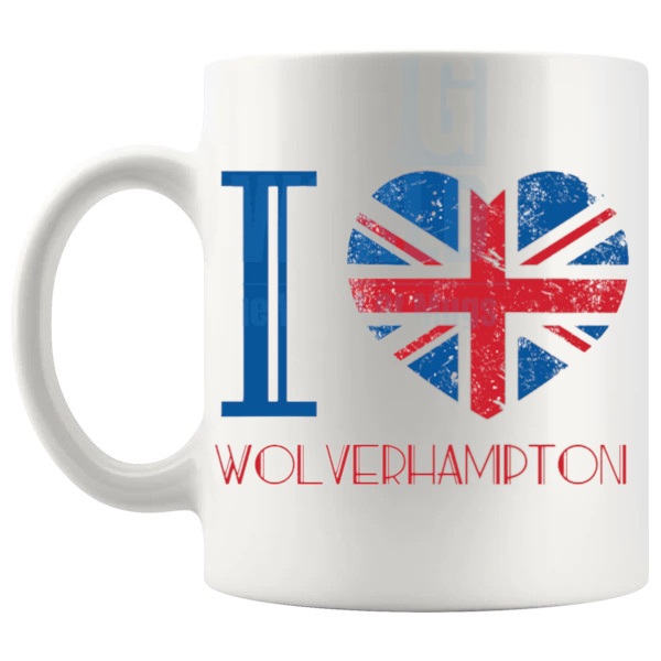 I LOVE WOLVERHAMPTON MUG left handle
