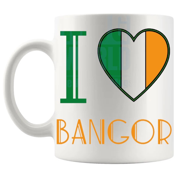 I Love Bangor Mug left handle