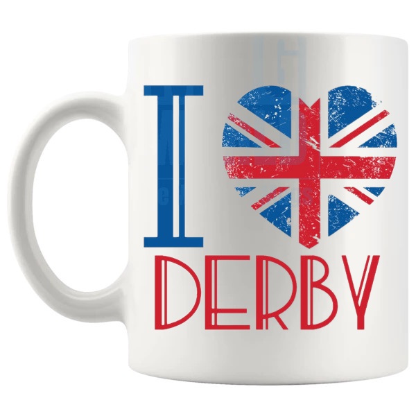 I Love Derby Mug left handle