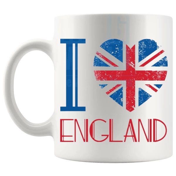 I Love England Mug left handle