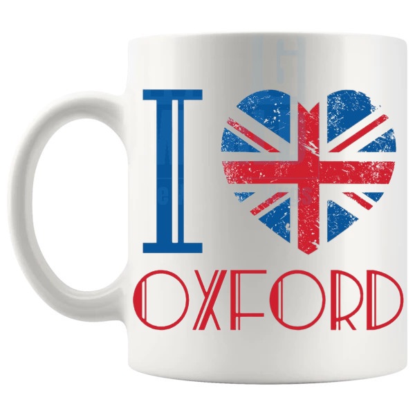 I Love Oxford Mug left handle