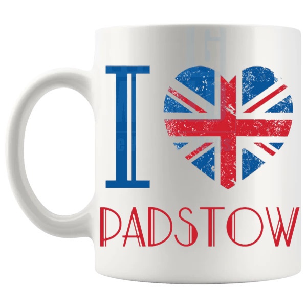I Love Padstowe Mug left handle
