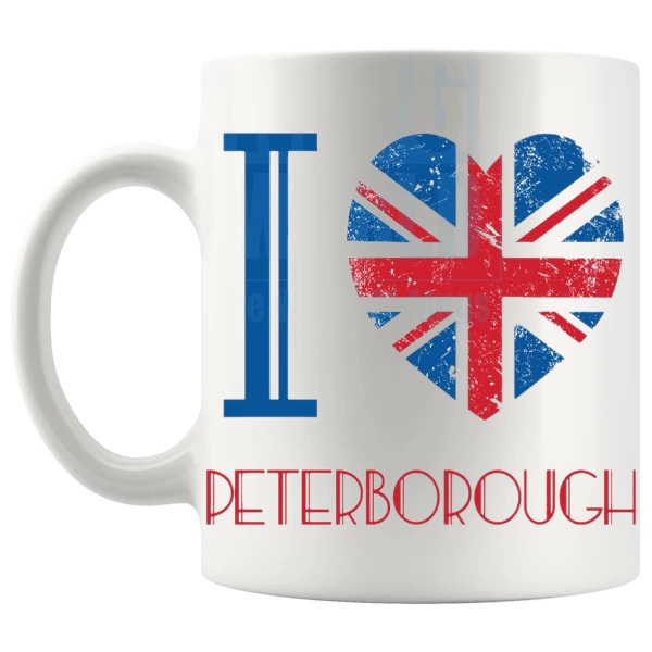 I Love Peterborough Mug left handle