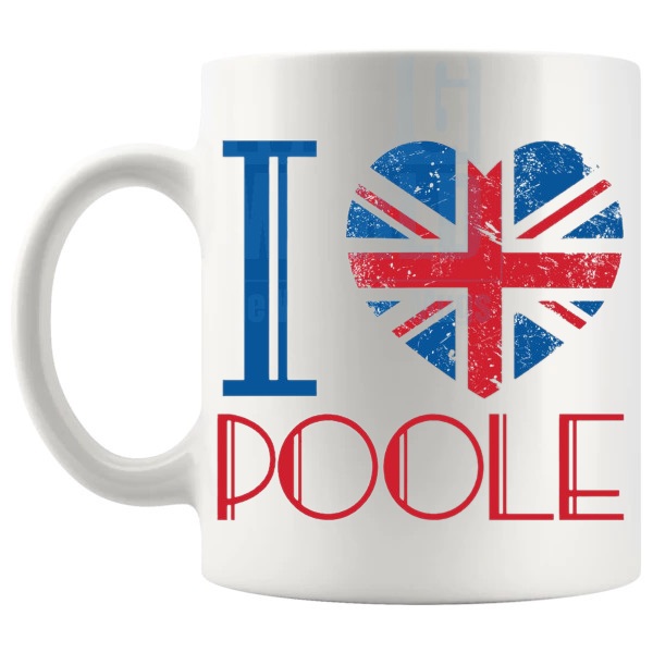 I Love Poole Mug left handle