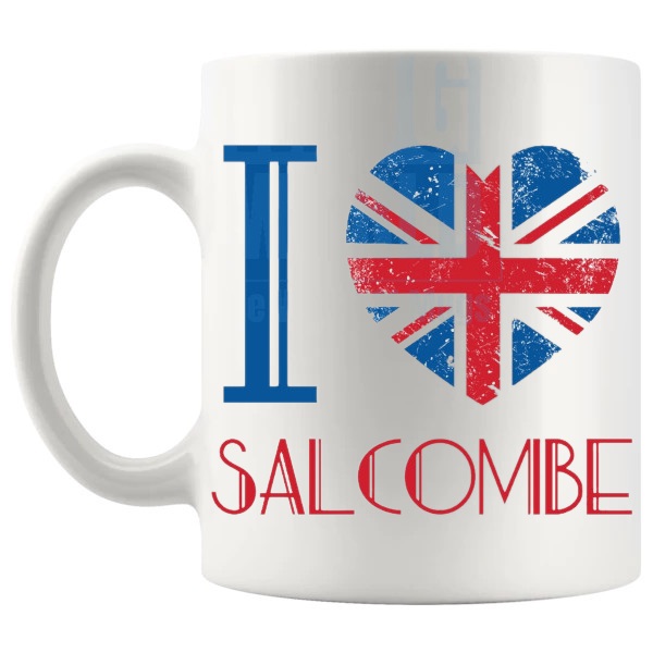 I Love Salcombe Mug left handle