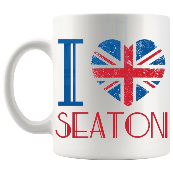 I Love Seaton Mug left handle