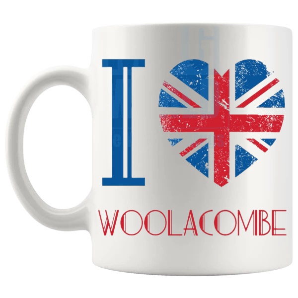 I Love Woolacombe Mug left handle