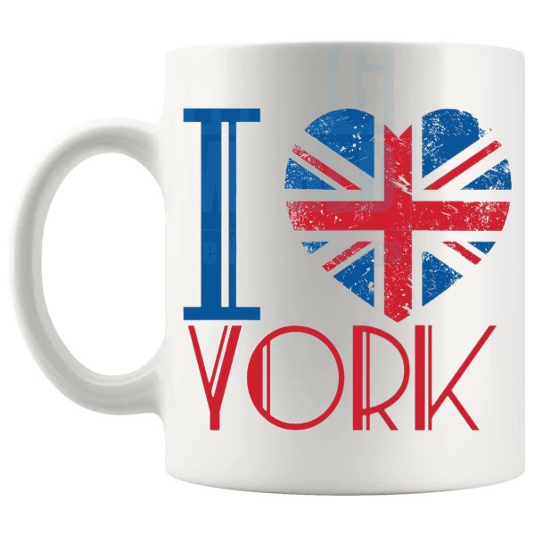 I Love York Mug left handle