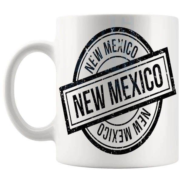 New Mexico Mug travel gift for anyone with a connection to New Mexico shown with handle on the left