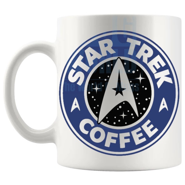 Star Trek Coffee Mug fan inspired coffee lover gift shown with handle on the left