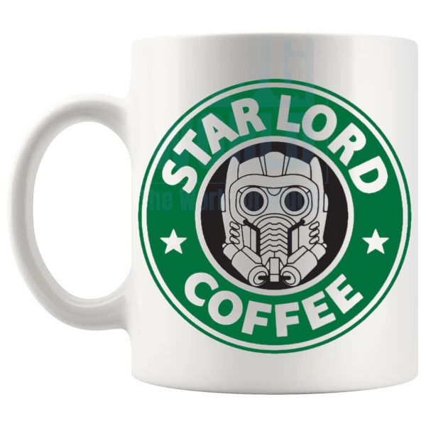 Starlord Coffee Mug fan inspired coffee lover gift shown with handle on the left