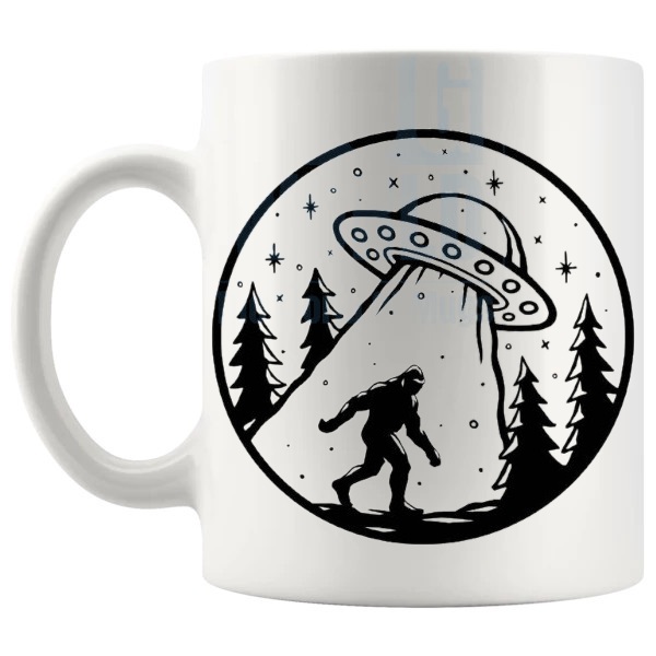 The Truth Is Out There Mug funny alien conspiracy gift shown with handle on the left
