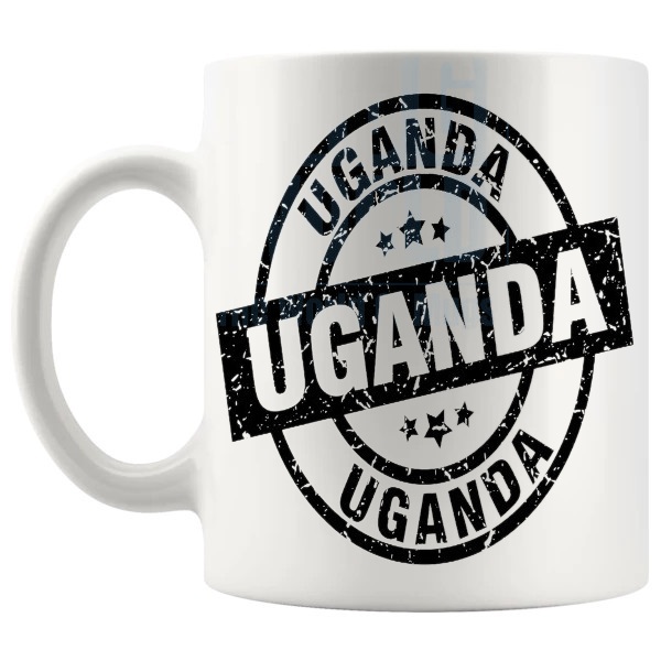 Uganda Mug travel gift for anyone with a connection to Uganda shown with handle on the left