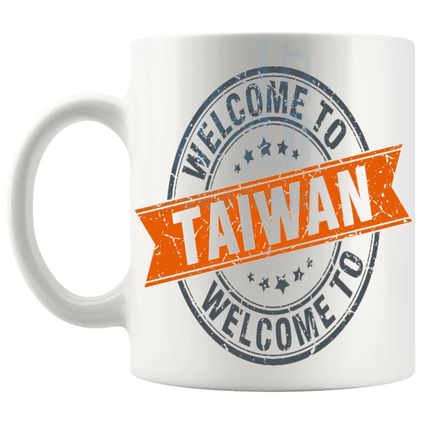 Welcome To Taiwan Mug travel gift for anyone who loves Taiwan shown with handle on the left